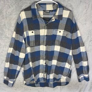 Vans Men's Plaid Blue and Gray Shirt Jacket